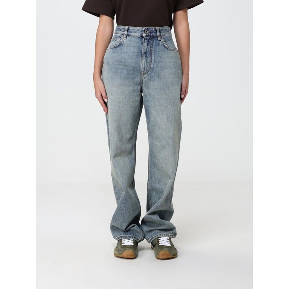 Loewe Women High-Waisted Wide-Leg Jeans Loewe In Cotton Denim With Monogram